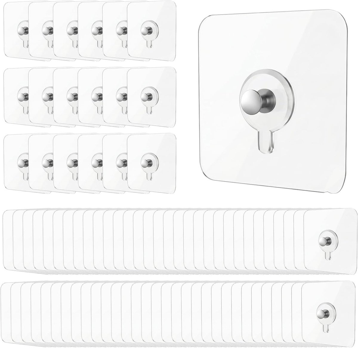50 stuks zelfklevende fotohaken Heavy Duty, sterke muursteunen voor foto's en lijsten, ideaal voor woonkamer, slaapkamer en badkamer, eenvoudig te gebruiken zonder nagels