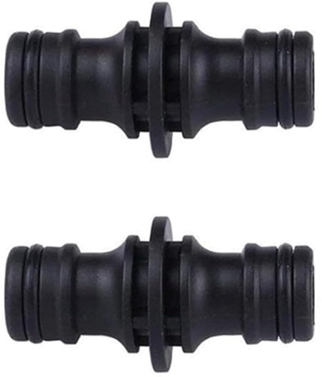 Slangverbinder 1/2 Zoll, Dubbelsidige tuimelverbinder voor tuinslangen (2 stuks, Zwart)