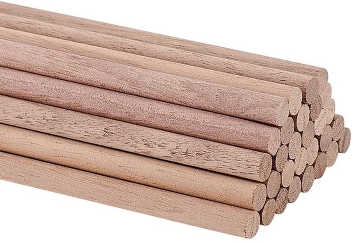 Walnoot deuvelstokken 300x6mm - Bruin, ideaal voor ambachten en meubelprojecten
