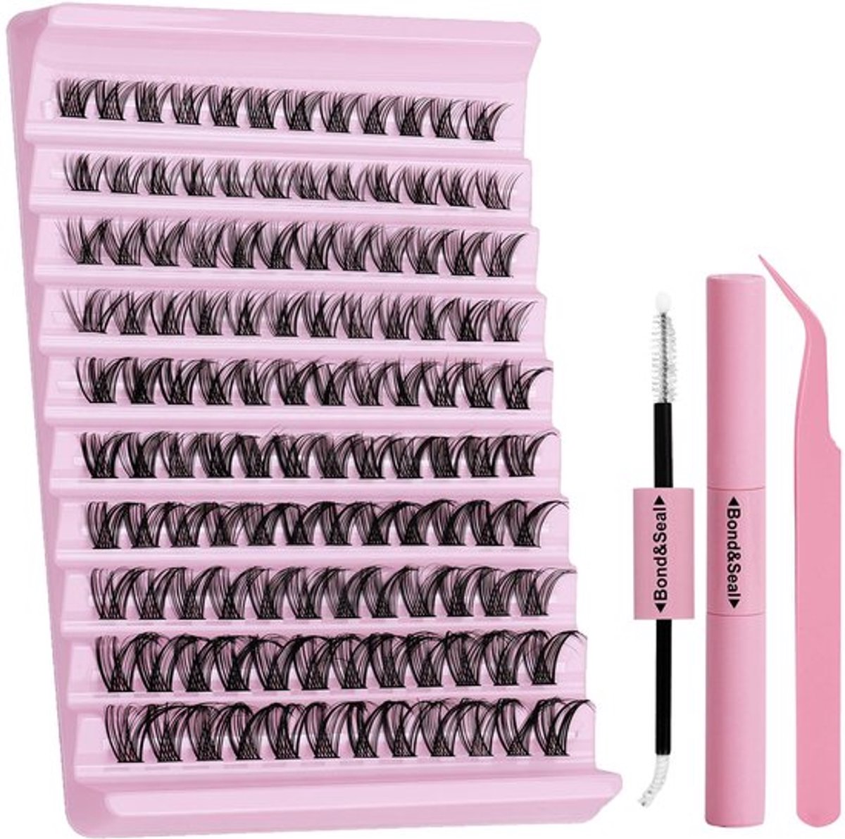 Wimpercluster set - 144 clusters - 8-16 mm hybride lengtes - Ultradunne band 0,3 mm - Doe-het-zelf wimperverlenging - Inclusief lijm en pincet - Wimperextensions