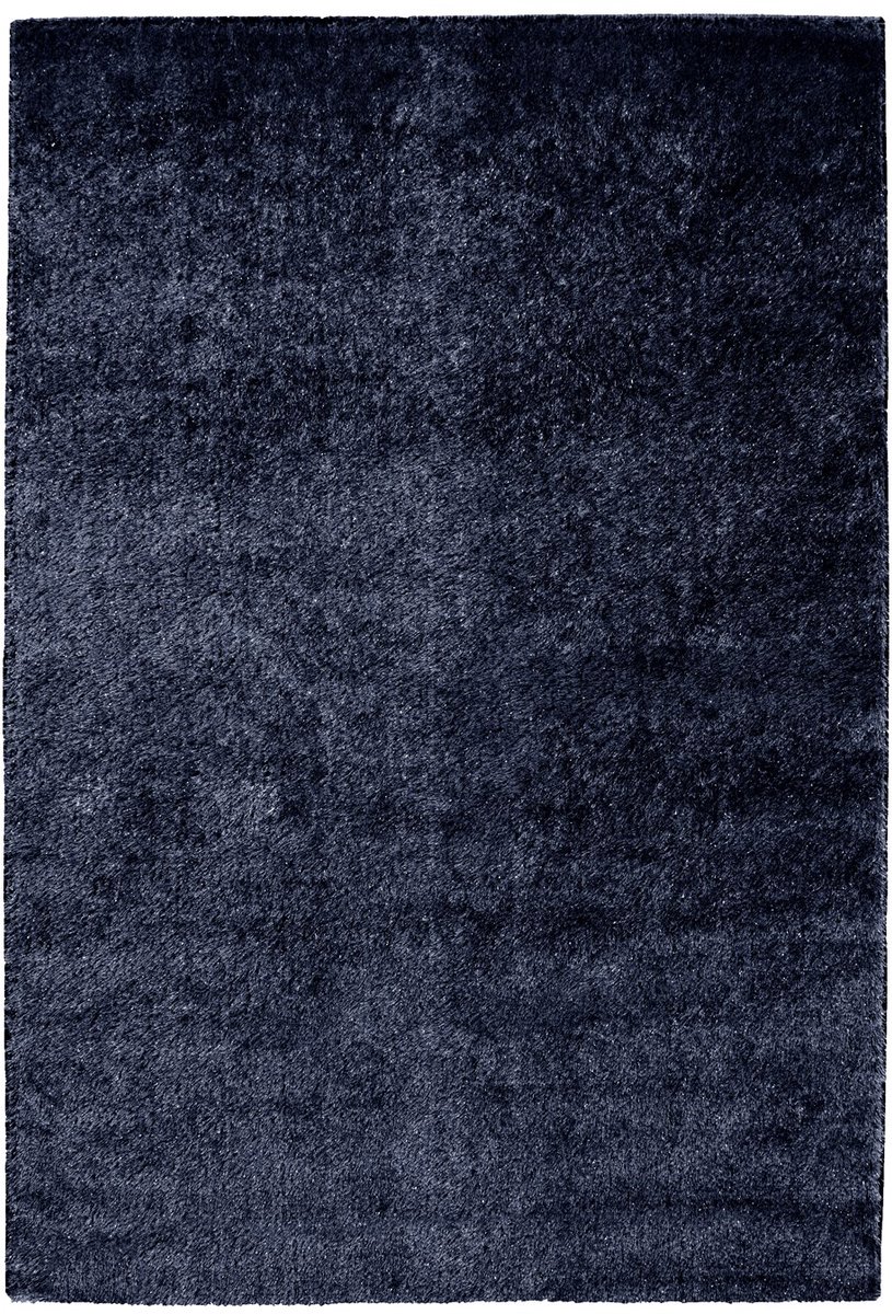 Padiro hoogpolig vloerkleed 140 x 200 cm - paars / blauw - modern effen design - geschikt voor vloerverwarming - van polyester en modacryl
