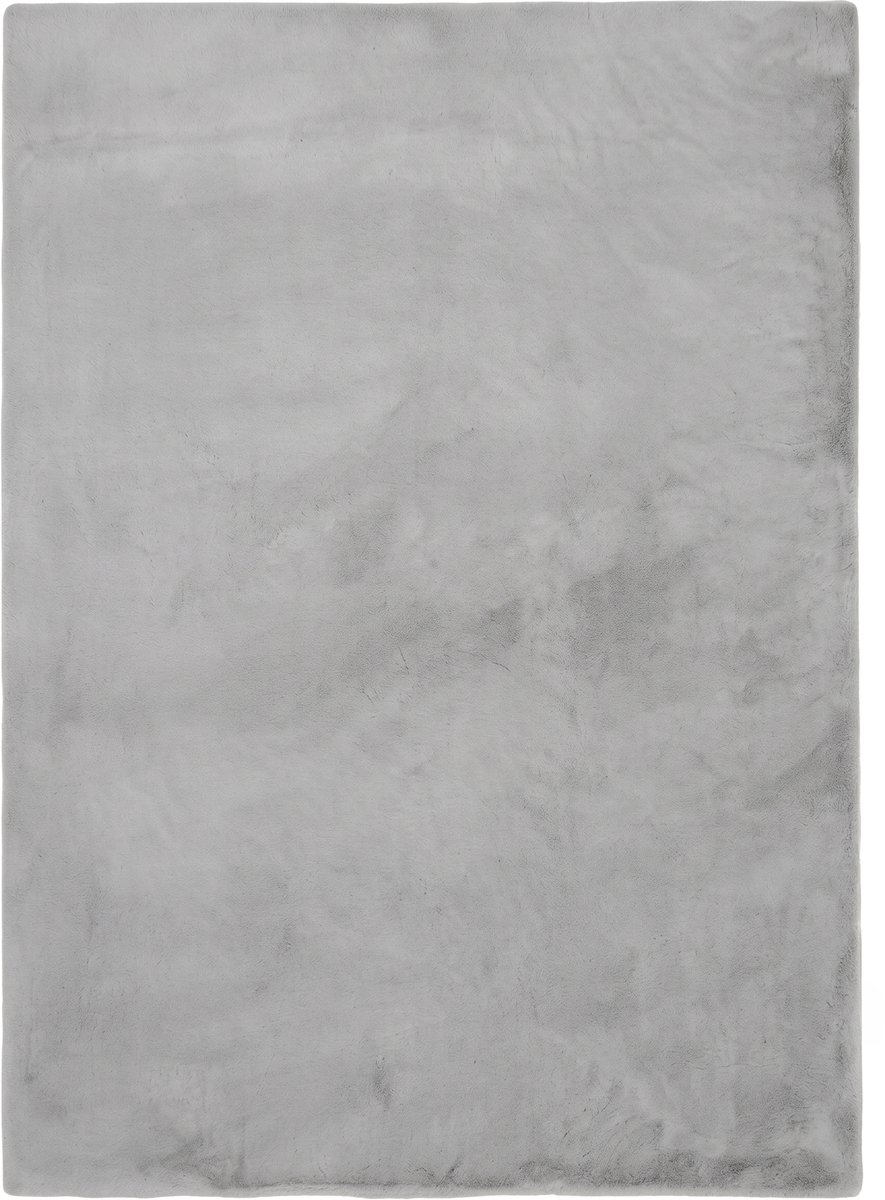 Padiro hoogpolig vloerkleed 200 x 290 cm - grijs - modern effen design - geschikt voor vloerverwarming - van polyester