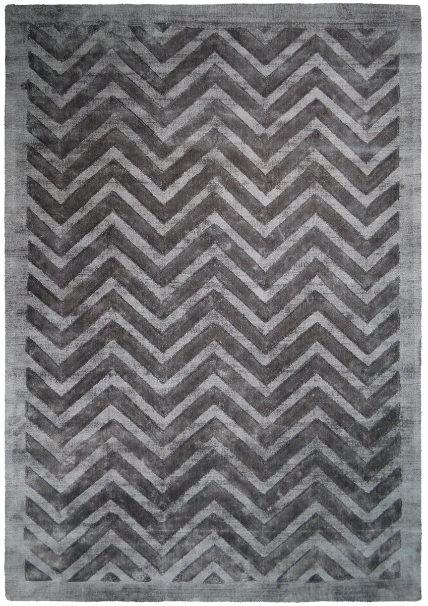 Padiro laagpolig vloerkleed 120 x 170 cm - grijs / antraciet - modern geometrisch patroon - geschikt voor vloerverwarming - van viscose