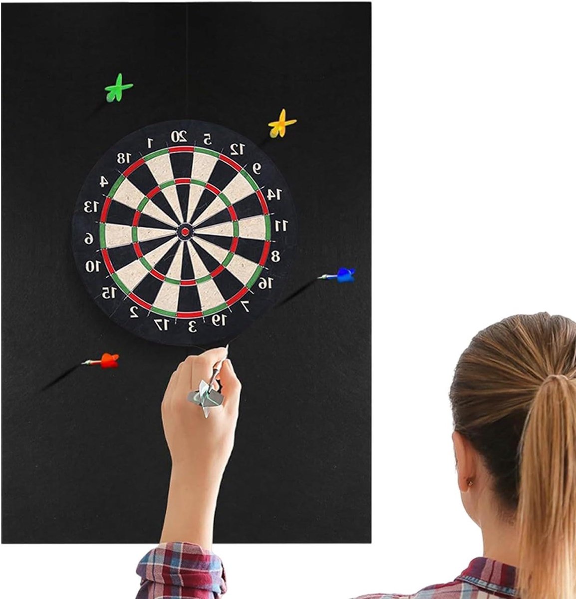 Dart Muurbescherming - Darthouder Tapijt - Muren Beschermen - Robuuste Viltsamenstelling - 60 x 90 cm - Zwart