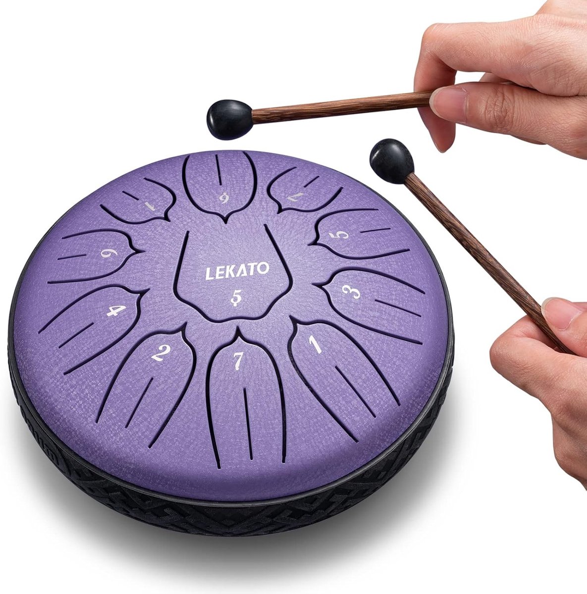 Steel tongue drum - Paars - 6 inch 11 tonen - Handgemaakte stalen handpan - Voor meditatie en muziekonderwijs
