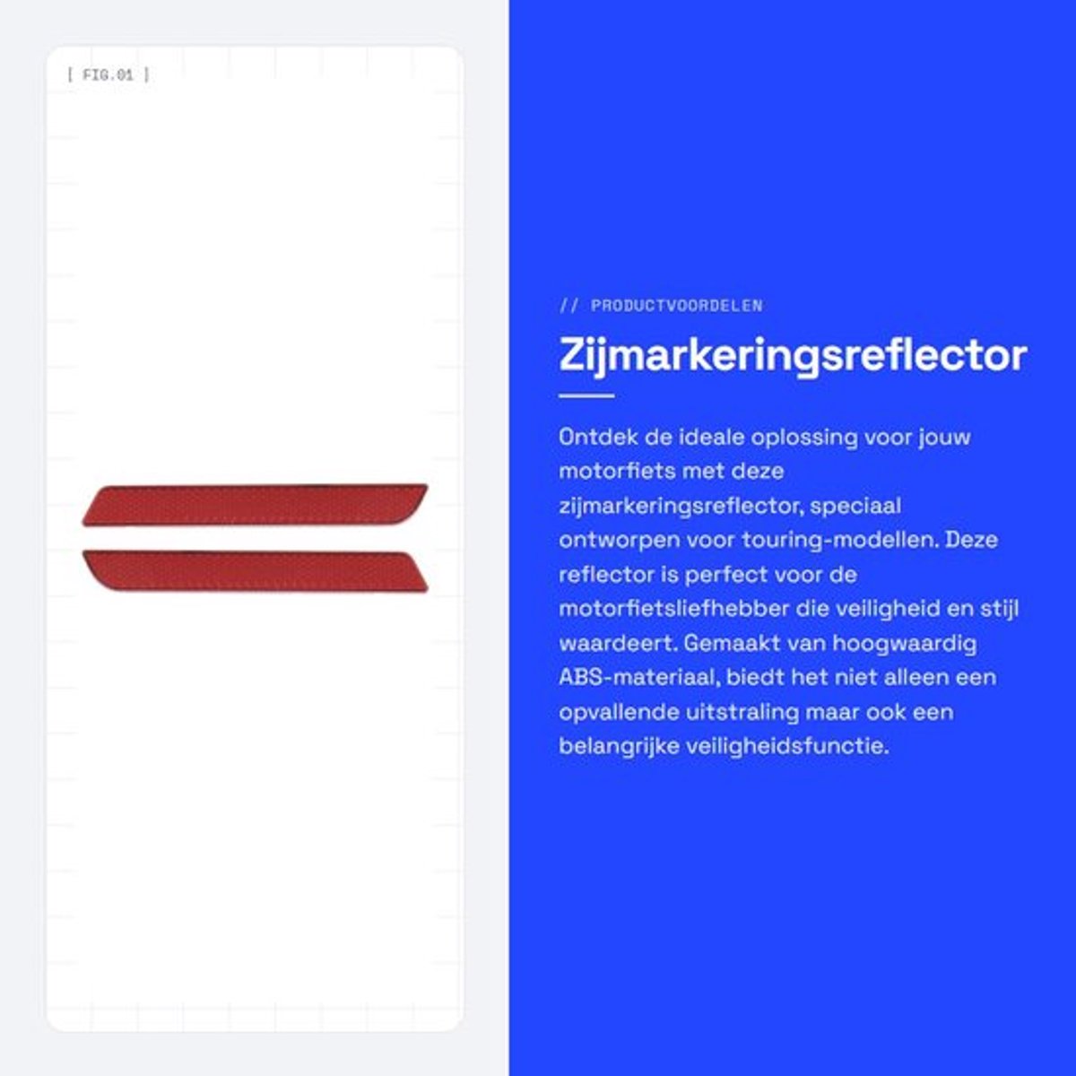 Zijmarkeringsreflector gloednieuw - Motorfiets-zadeltasreflector - Veiligheidswaarschuwing - Geschikt voor FLT/FLHT/FLHRC - 1 paar - ABS materiaal - Zadelzakreflector