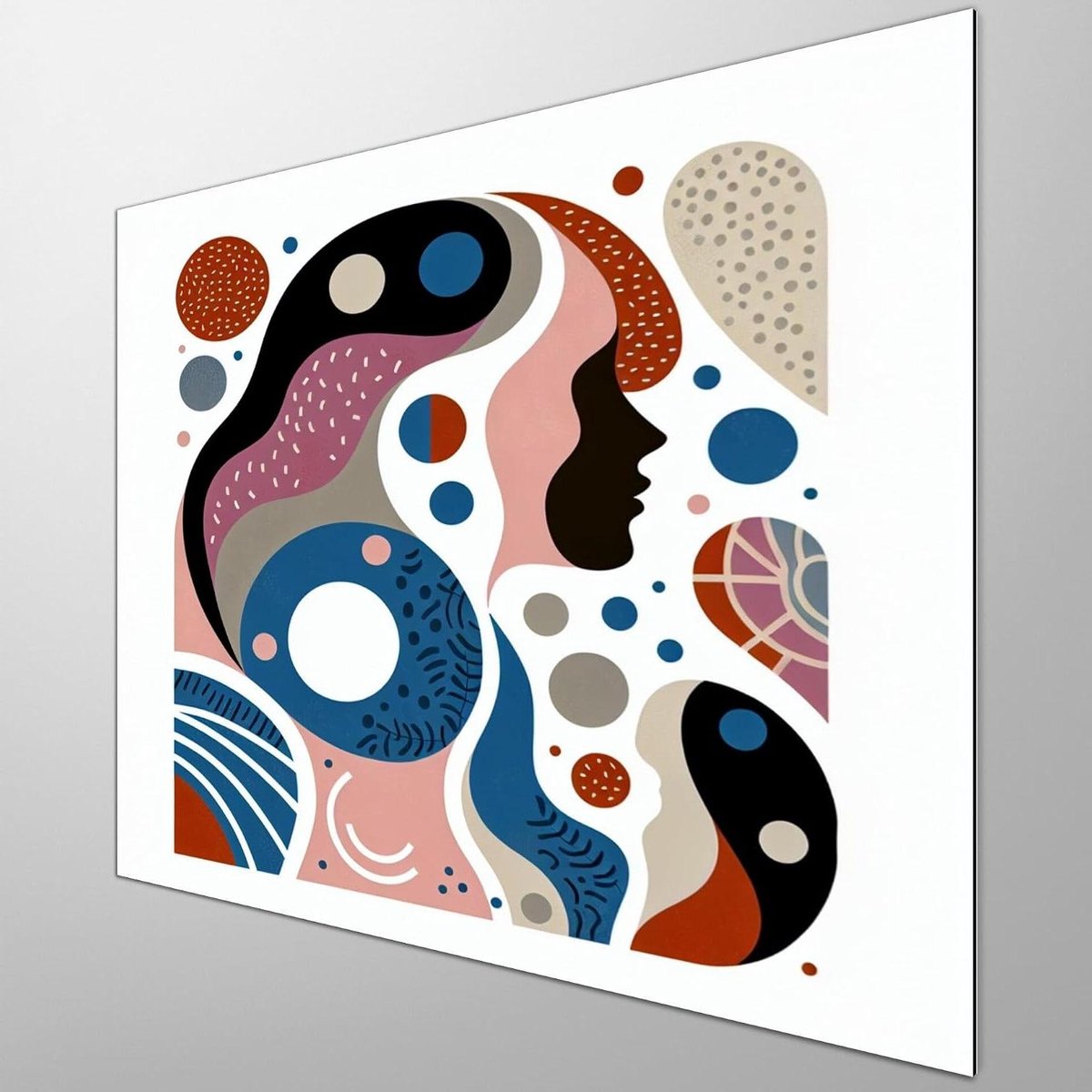 Dikke Dames Schilderij - Abstract Kunstwerk - Wanddecoratie Huis - Voluptueuze Vormen - 100x100 cm - Abstract