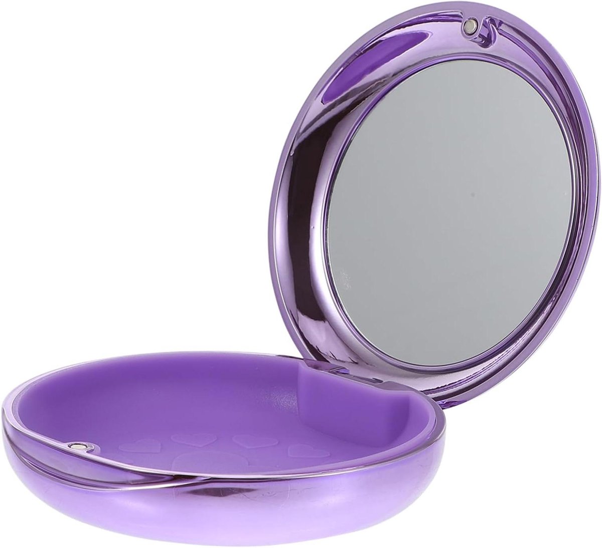 Retainer Box - Bewaarbox Kunstgebit - Orthodontisch Gebruik - Met Ingebouwde Spiegel - 8.7 x 8.7 x 2.7 cm - Violet