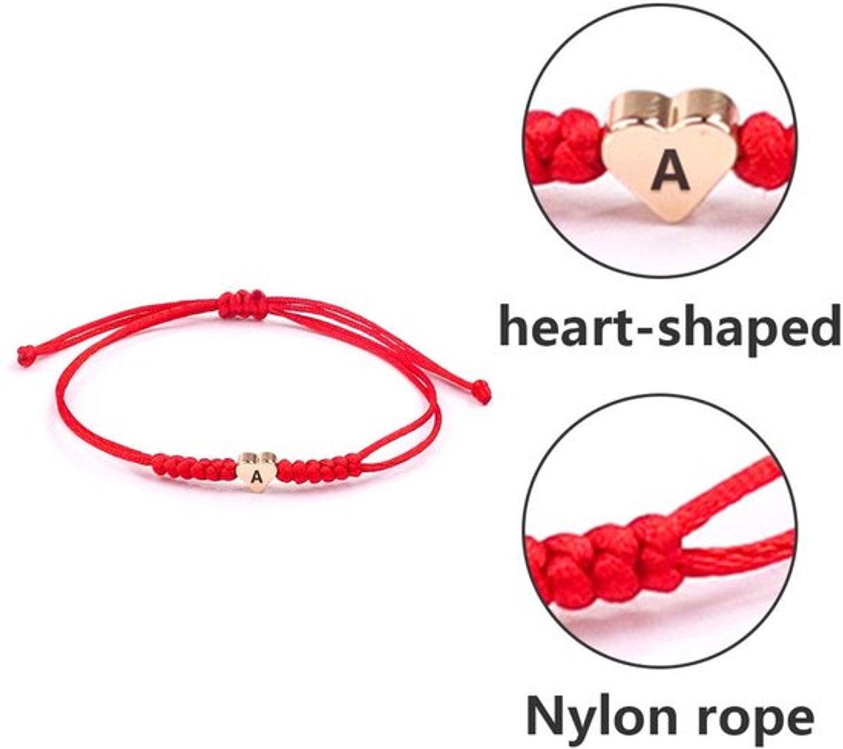 Hartarmband Uniek Design - Vriendschap - Sieraden - Verstelbare Maat 15,2-28,5 cm - Kunststof - Cadeau voor Valentijnsdag - Sieraad