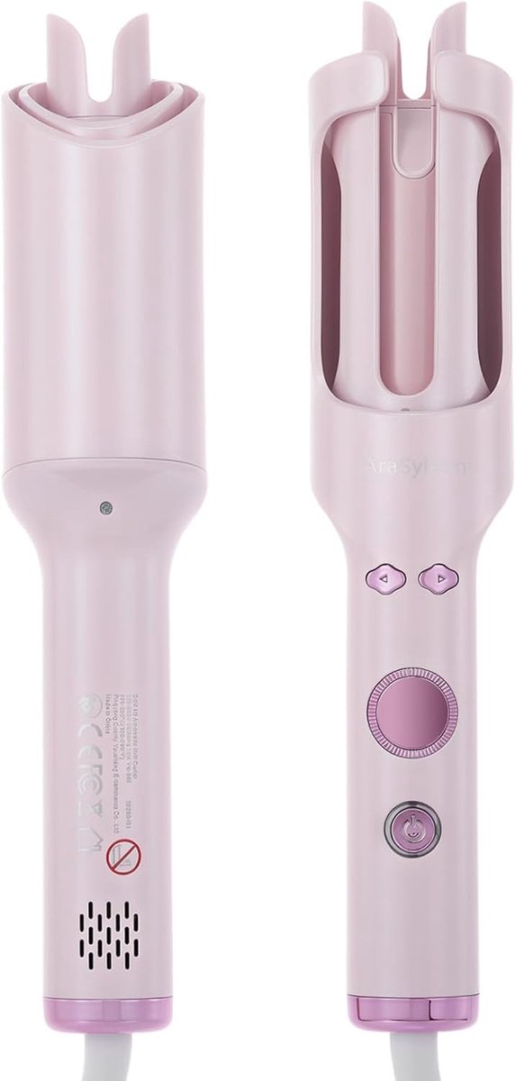 Wafeltang haar - Roze - 30 mm - Keramische Automatische Krultang met Koude Lucht - Voor Thuis en Reis