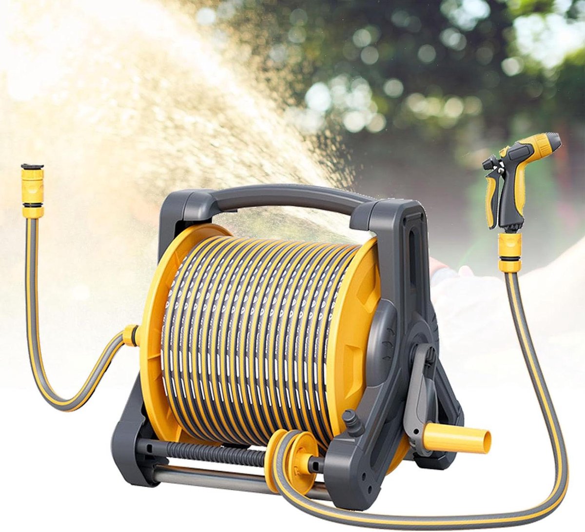 Tuinslang Automatisch - Waterslang oproller - Tuin sproeien - Automatische leidinglegger - 10 meter - Grijs