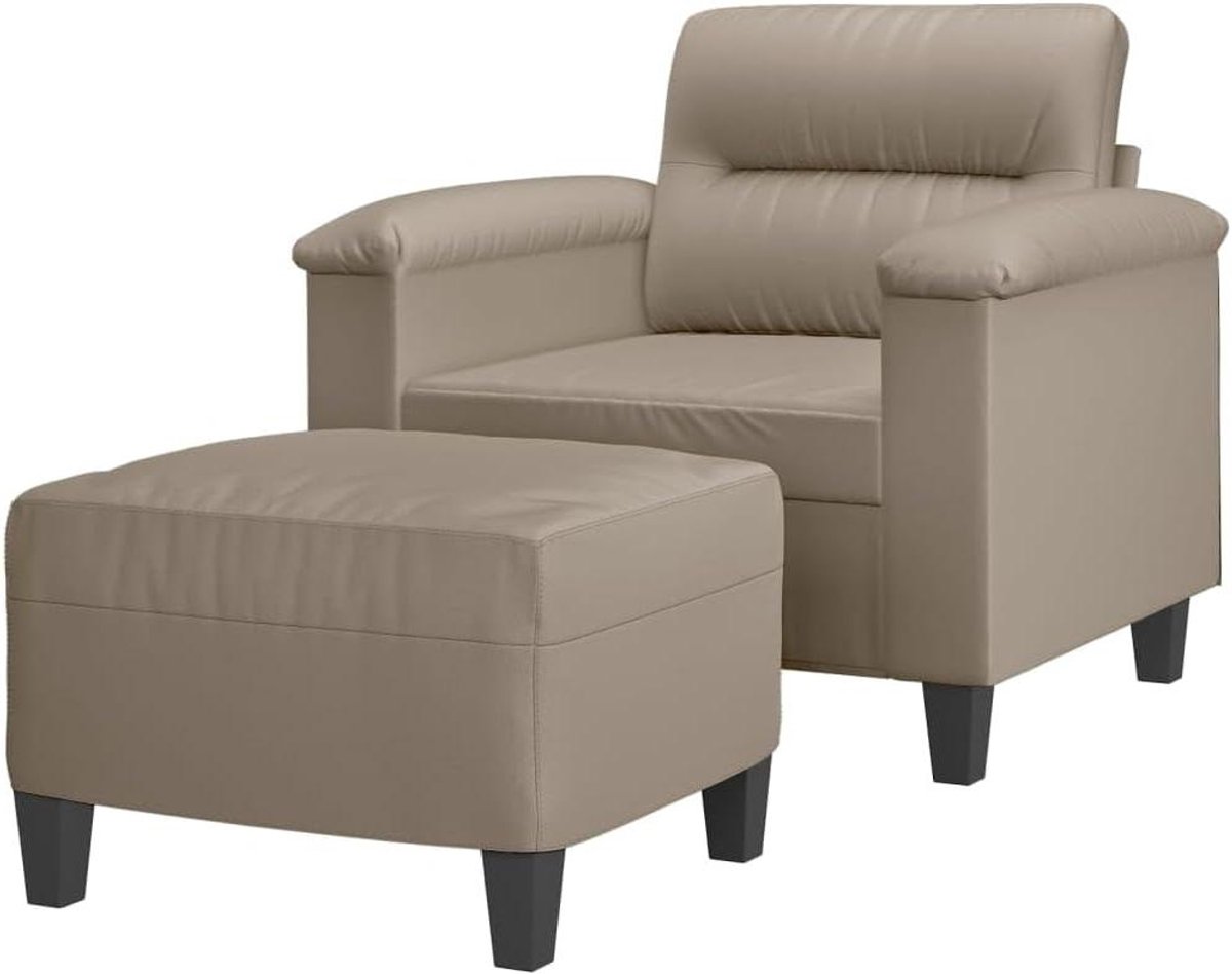 Fauteuil met voetenbank - Relaxfauteuil Zetel - Ontspannen en lezen - Duurzame microvezelstof - 90 x 77 x 80 cm
