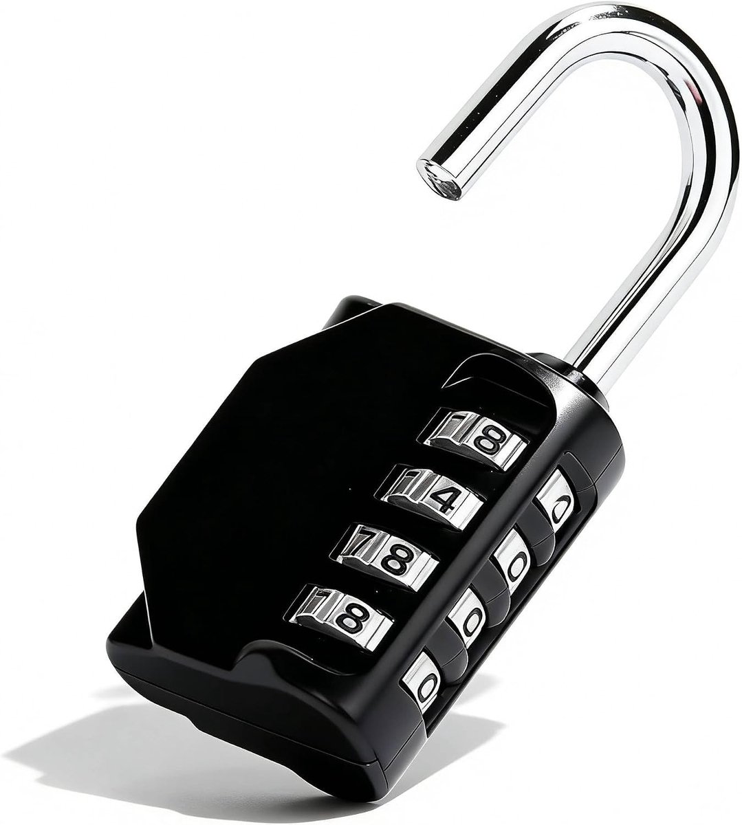 Cijfer-kabelslot 4-cijferig - Zwart - Compact - Weerbestendig en Manipulatiebestendig Hangslot voor Koffers en Kasten
