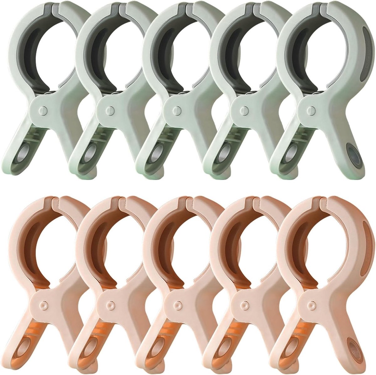 Set van 10 Grote Wasknijpers - Winddichte Handdoekclips voor Strand, Badhanddoeken en Kleden - Stevig en Antislip voor Duurzaam Gebruik