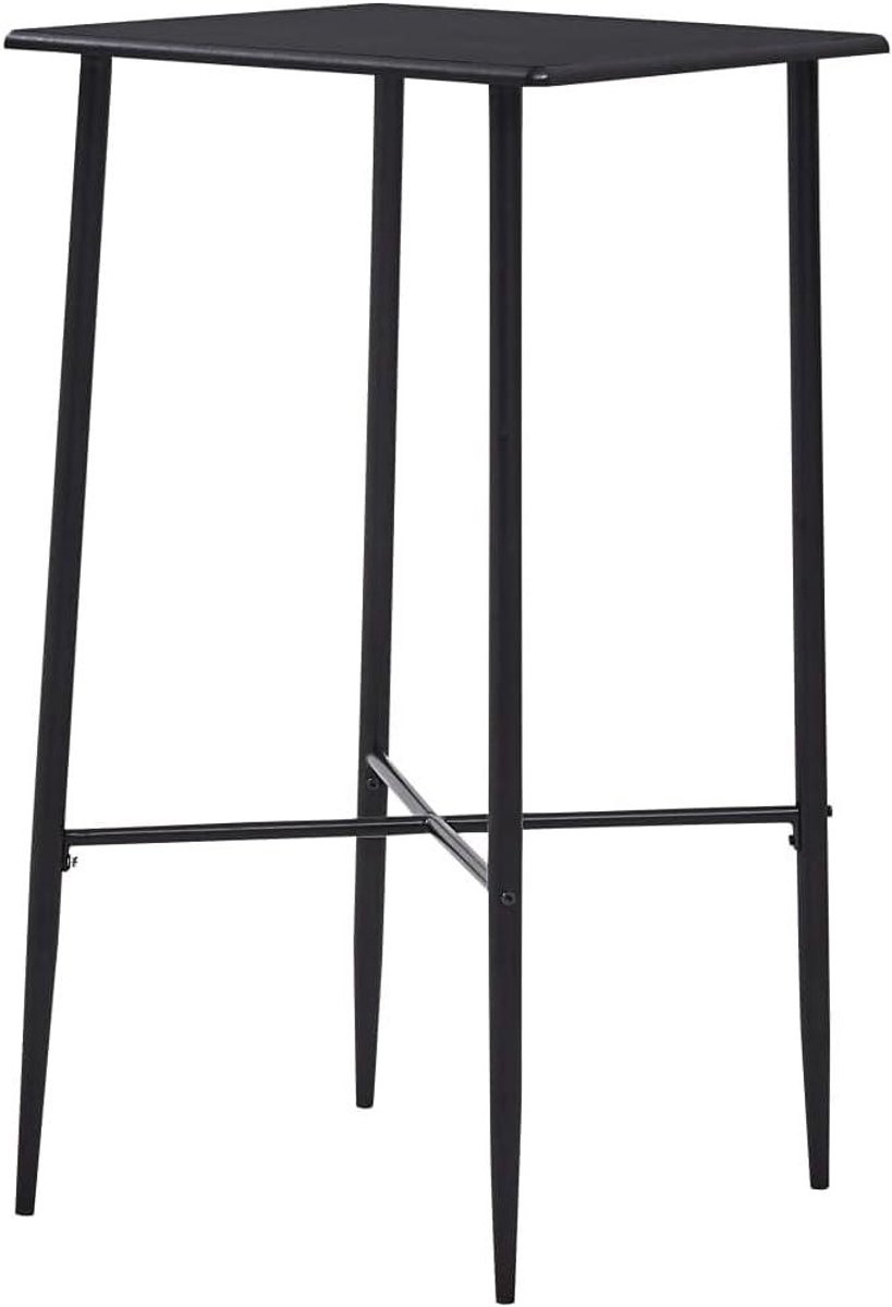 Bartafel - Hoge tafel - Kleine ruimtes - Stabiele poten - 60 x 60 x 111 cm - Zwart