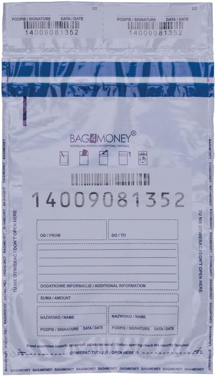 Brandwerende zak - Wit - 190 x 260 mm - Ondoorzichtige Veiligheidszak van Folie - Voor Contant Geld en Waardevolle Spullen