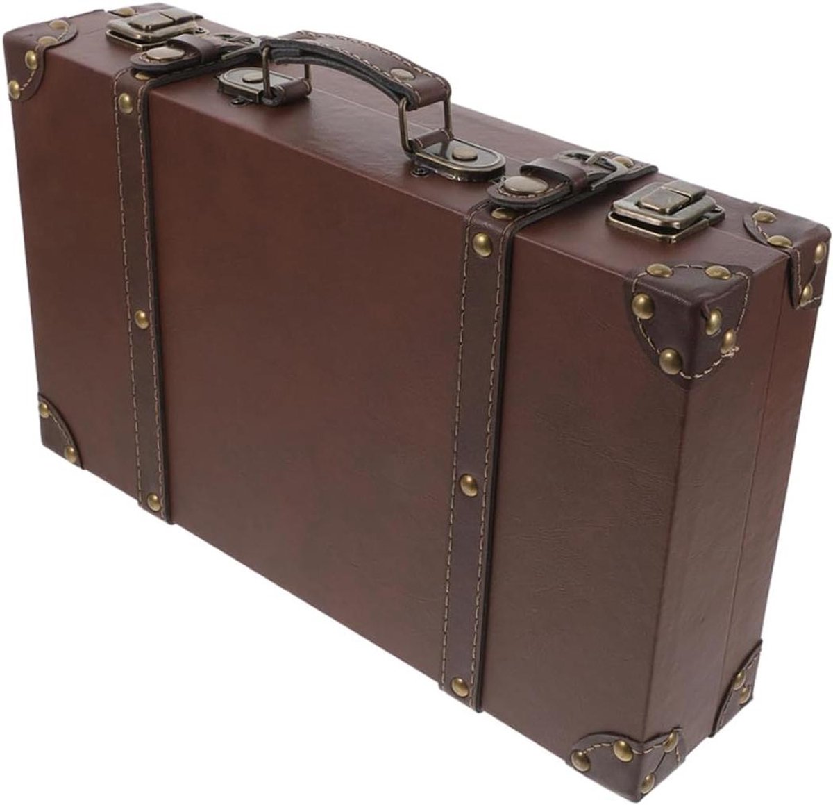 Vintage Koffer - Opbergkist Houten - Decoratie & Opslag - Elegant Brits Design - 40 x 24.5 x 10 cm