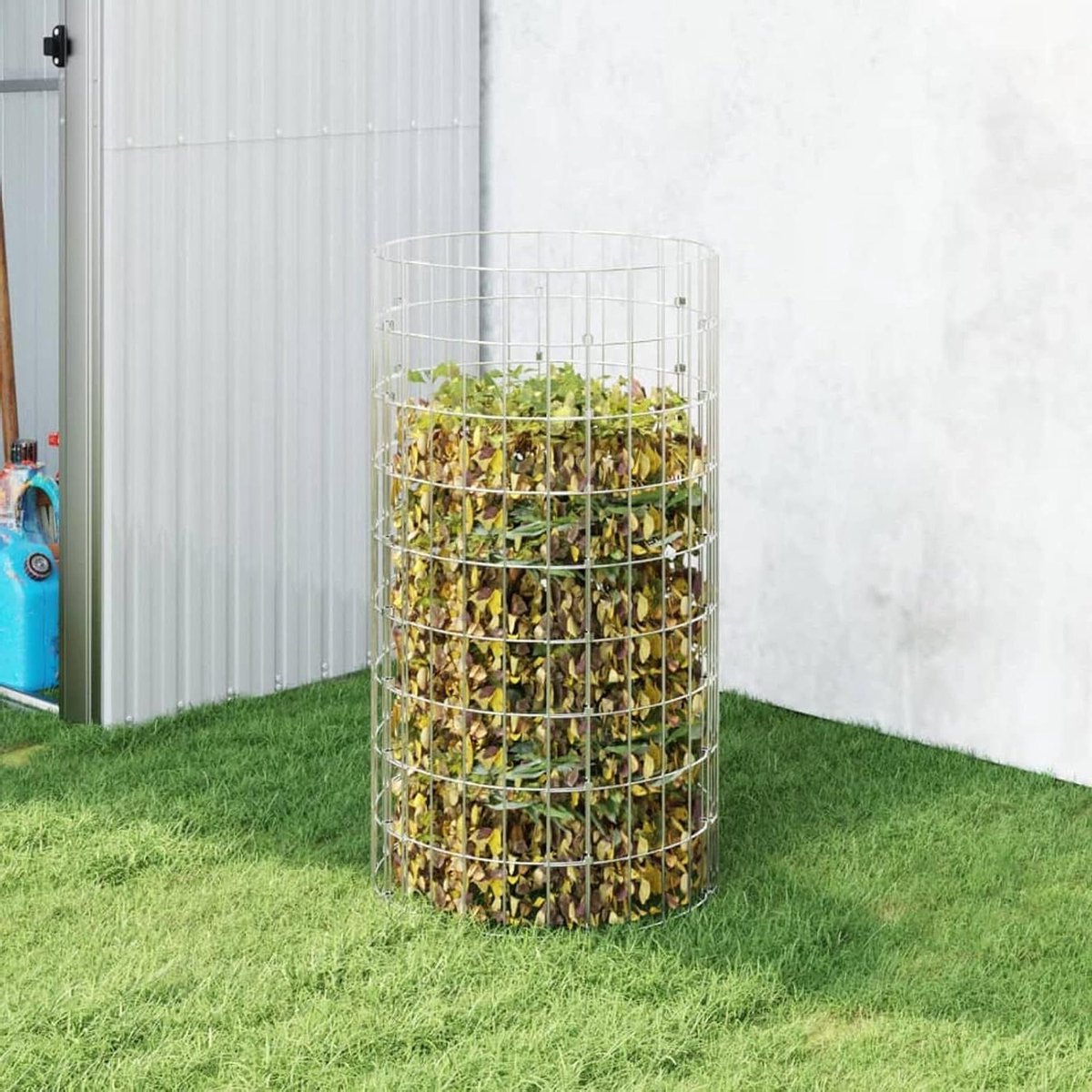 Compostbak Tuin - Compostvat Groenafval - Afval Verwerken - Roestvrij Staal - 50 x 100 cm - Zilver