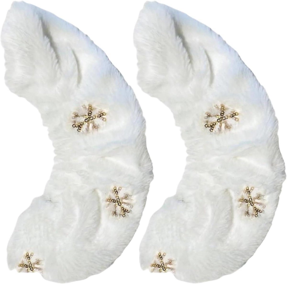 Schaatsbeschermers - IJshockeyhoezen - Schaatsen Beschermen - Zachte Flanellen Voering - 25-30 cm - Gouden Sneeuwvlokken