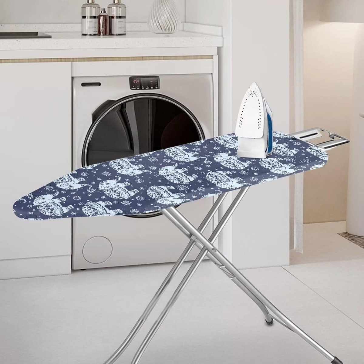 Boho Olifant Print Strijkplankhoes, Vlekbestendig en Elastische Rand, Strijkaccessoires 2XL voor Thuisgebruik