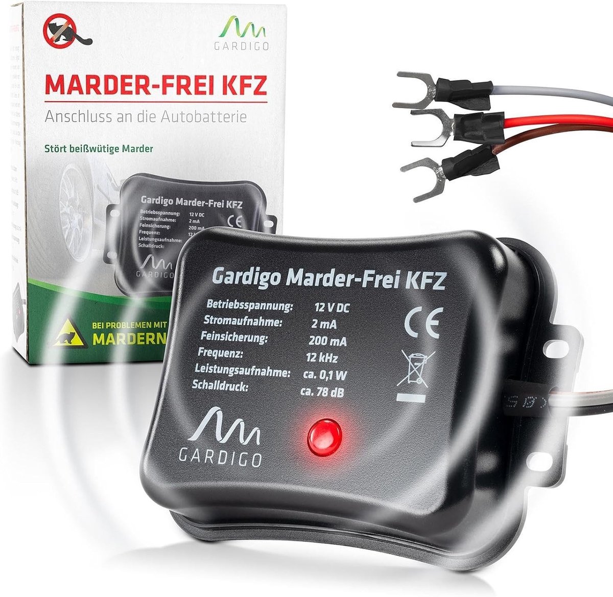 Marterverjager - Zwart - 12V Ultrasone Elektronische Knaagdierbestrijder - Voor Auto's en Campers