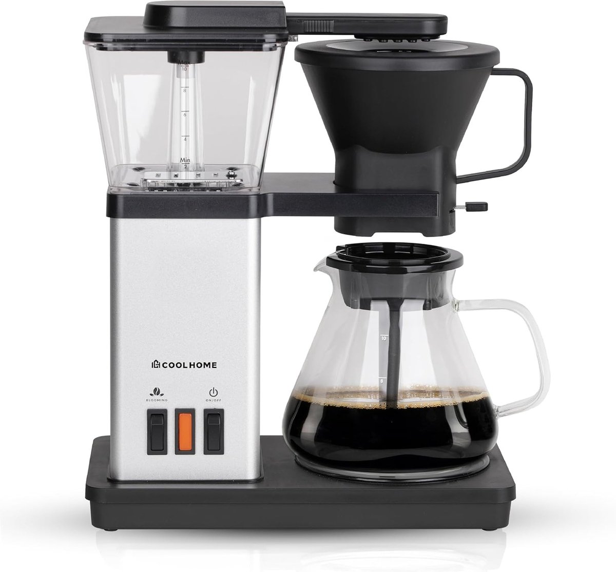 Filterkoffiezetapparaat - Grijs - Met Warmhoudplaat en Blooming Functie - Voor Koffieliefhebbers
