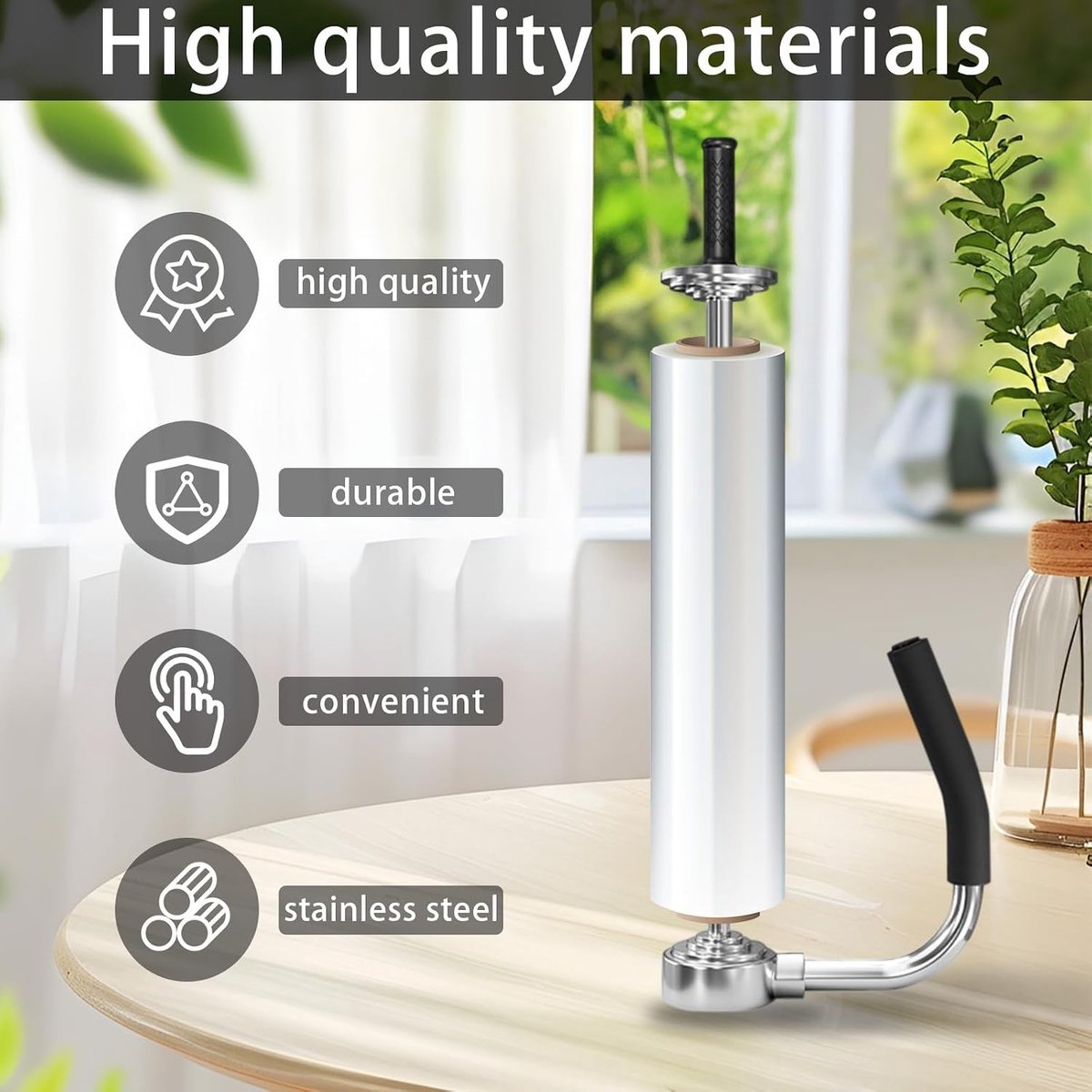 Rekfoliedispenser - Metalen - Geschikt voor Folie van 30-50 cm - Handmatige Dispenser voor Verpakken van Grote Voorwerpen