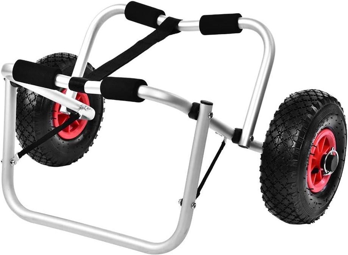 Kayak Transportkar - Canoewiel Dolly - Water Sport Transport - Aluminium Frame - 10 inch wielen - Zilver