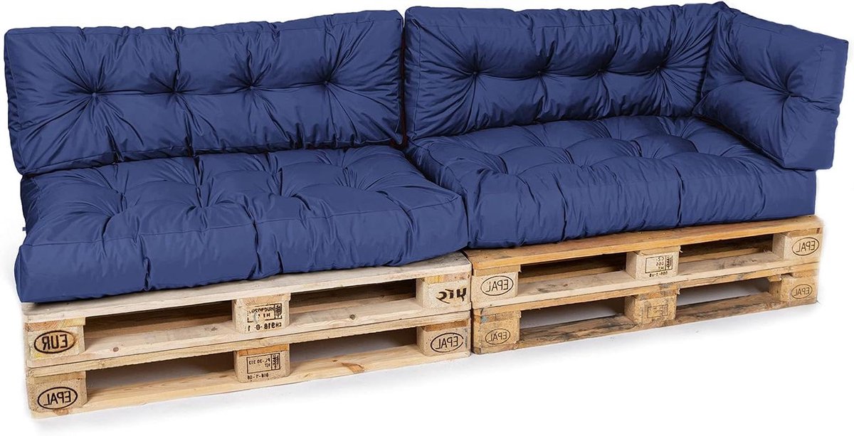 Palletkussens - Zitkussens Europallet - Loungen Buiten - Waterafstotend - 120 x 80 cm - Blauw