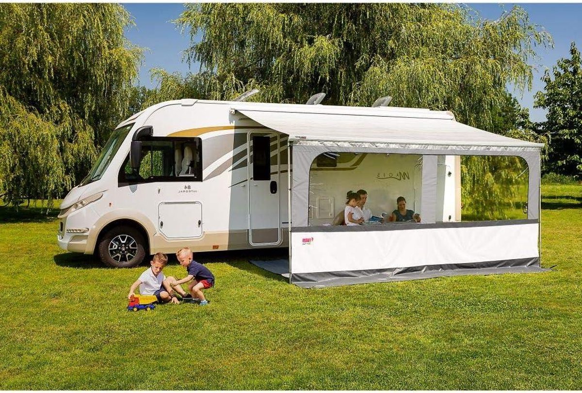 Rolgordijn - Luifel Scherm - Camper Bescherming - Universele Pasvorm - 280 cm Hoog - Wit