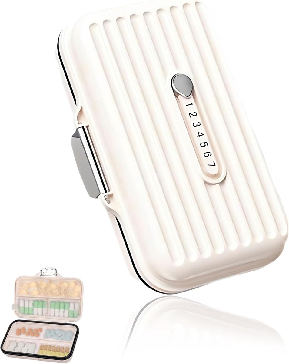 Pillendoos voor onderweg - 7 dagen tabletdoos, reis pillenbox en pil organizer voor dagelijks gebruik en gemak