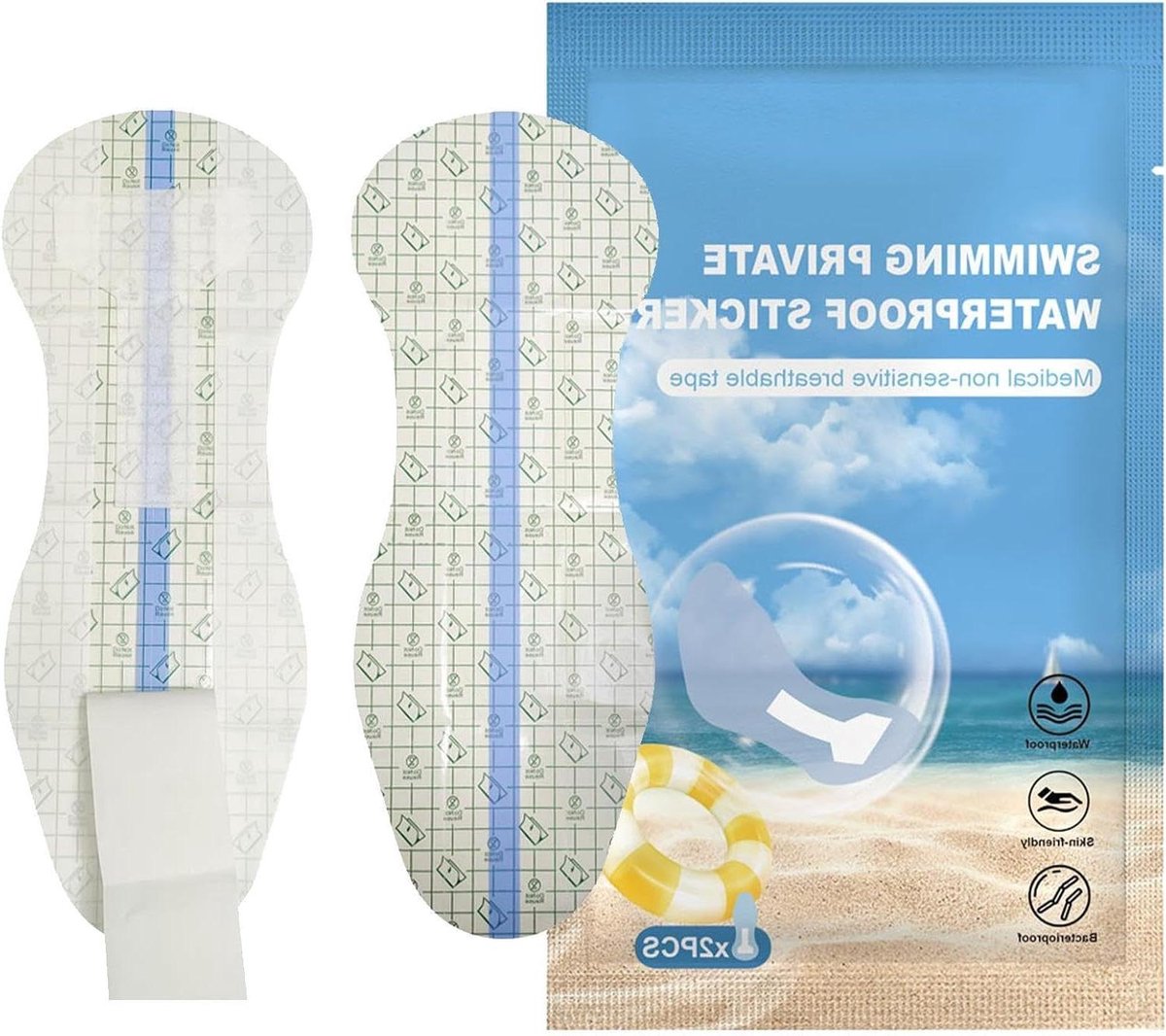Zwempads - Zwem inleg - Bescherming zwembad - Waterdicht katoen - 2 stuks - Wit