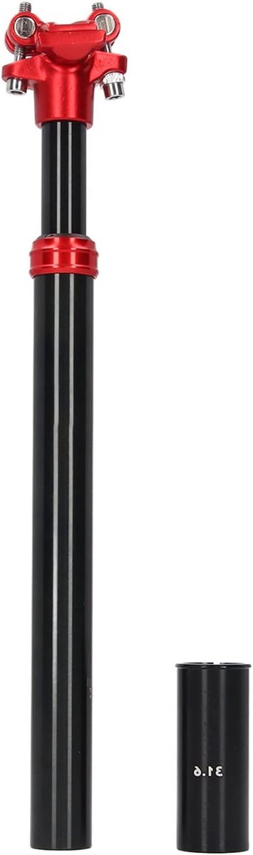Fietsverende Zadelpen - Schokdemper Zadelpen - Comfortabel Fietsen - Interne Schokdemper - 27.2 x 350 mm - Zwart