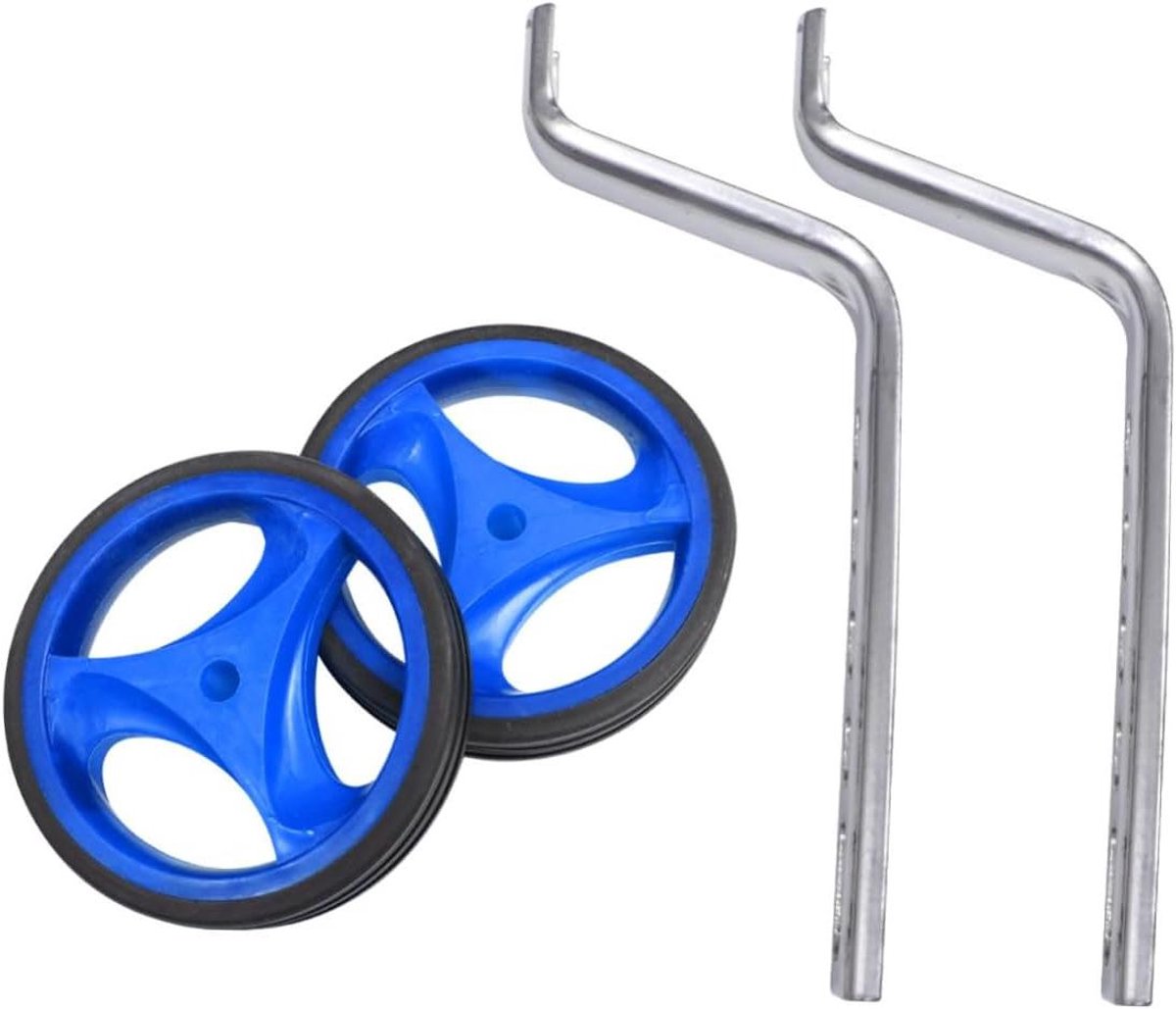 Kinderfiets Zijwieltjes Loopfiets Wielen Balans Leren Knipperende Wielen 11x11cm Blauw