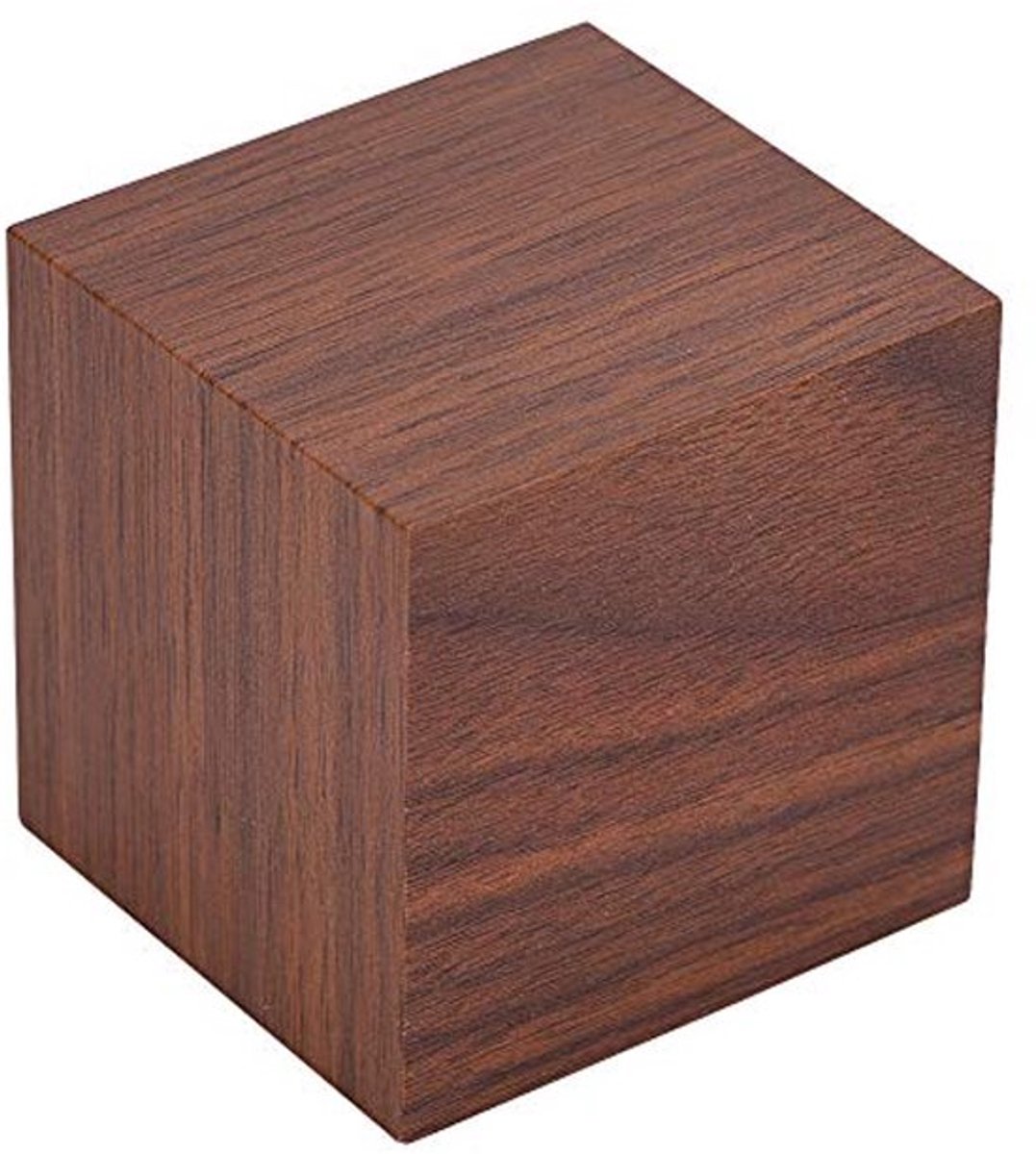 Digitale klok Hout Kleine digitale klok MDF, PVC 6x6x6cm Houten elektronische digitale wekker Bureauklok Temperatuur LED-display Spraakbesturing Bruin (Bruin hout + rood licht)