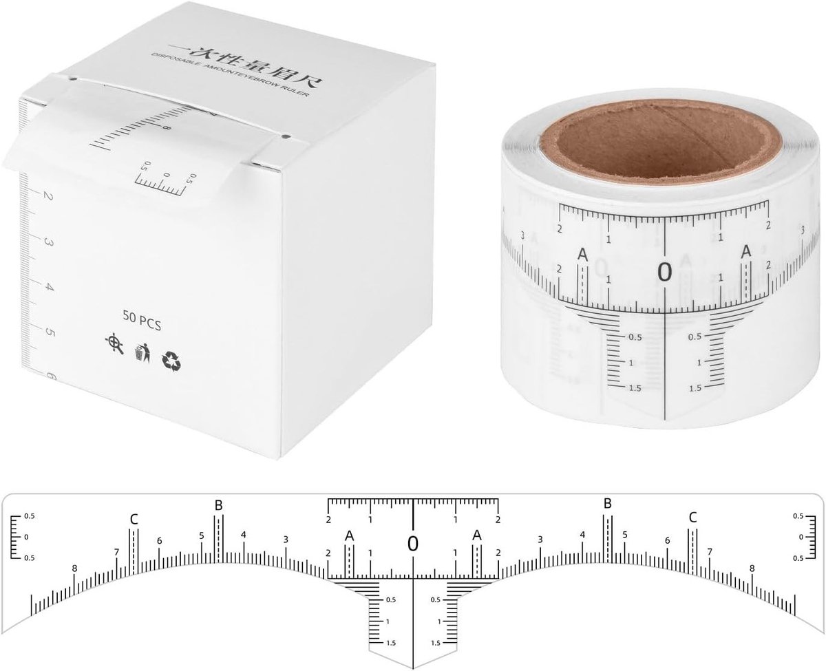 Verwijderbare wenkbrauw sjablonen voor microblading en brow shaping - transparante meetstickers en shaper tools voor perfecte wenkbrauwen
