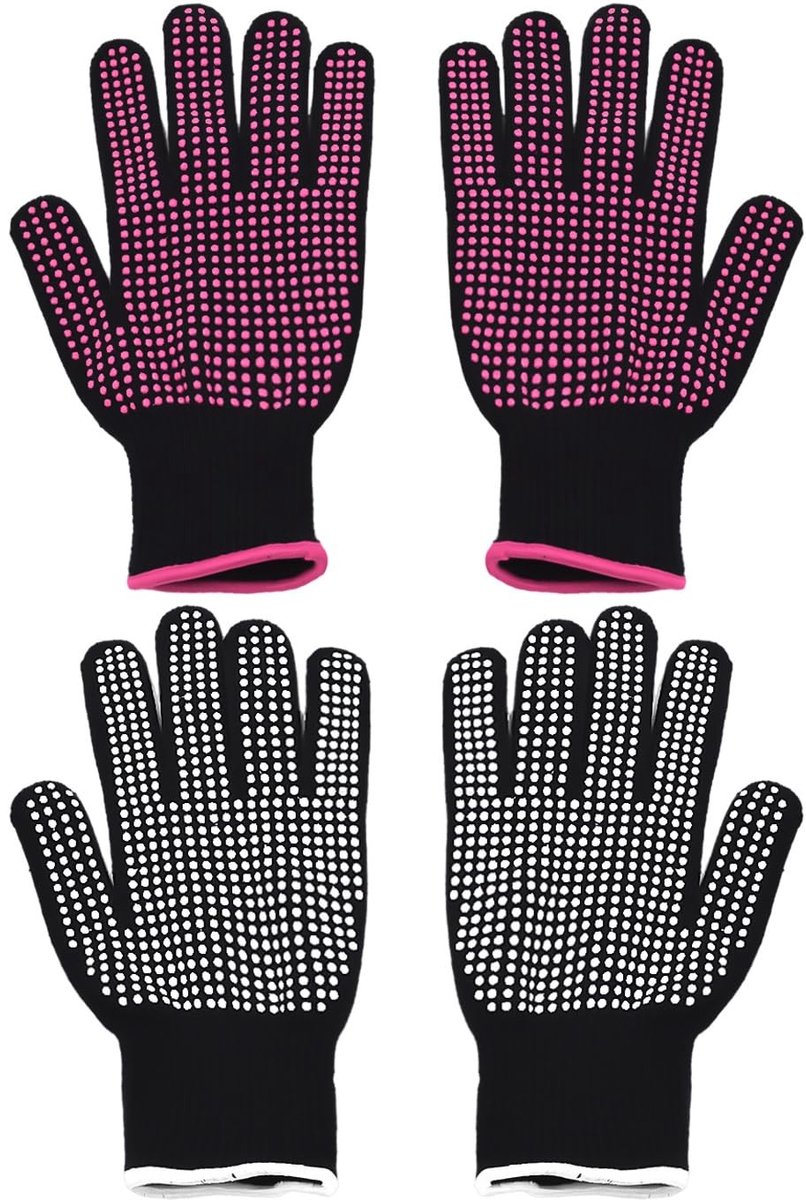 Hittebestendige Kookhandschoenen - Zwart - 22 x 12,5 cm - Antislip en Brandwerend - Voor Keuken en Grill
