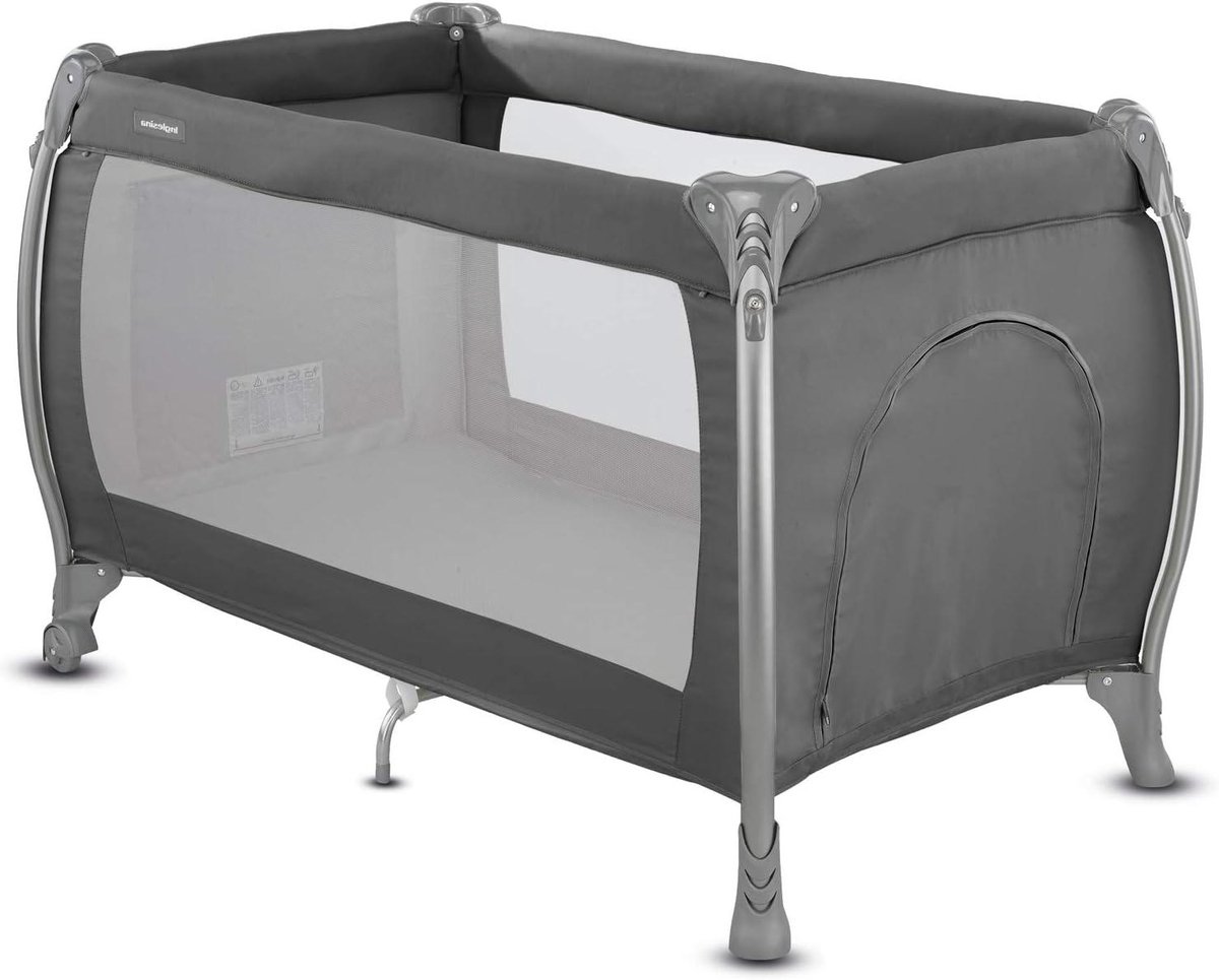 Reisbed - Babybed Kinderbed - Comfortabel Reizen - In hoogte verstelbaar - 126 x 72 cm - Grijs