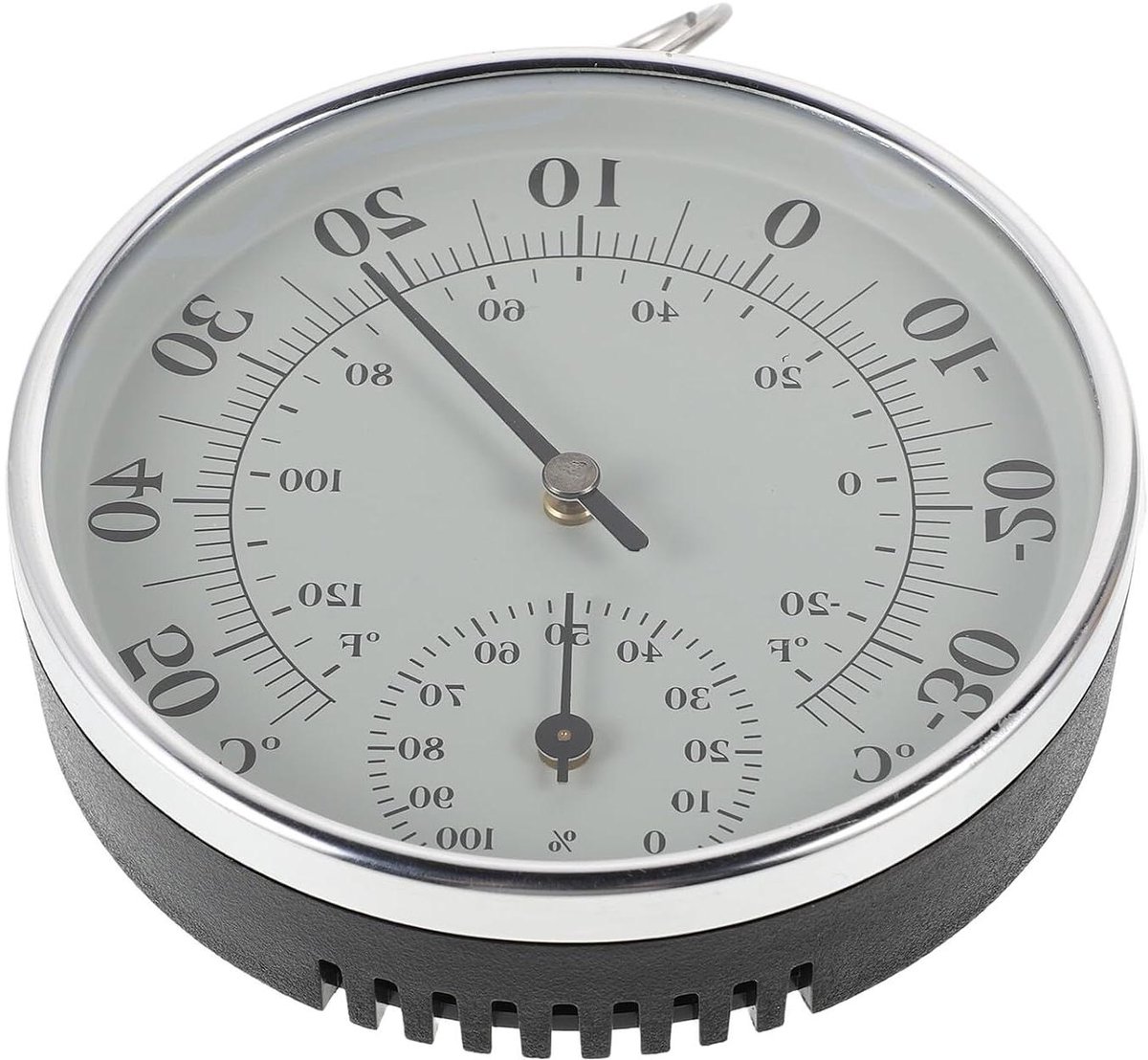 Analoge Thermometer Hygrometer - Dubbele Wijzerplaat - Omgevingsmeting Binnen - Geen Batterijen Nodig - 10 cm Diameter - Wit