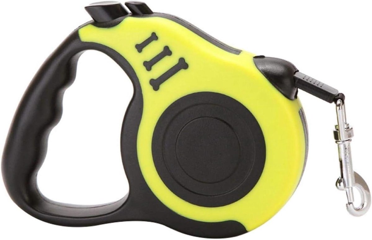 Intrekbare Hondenriem - Rolriem Uittrekbaar - Veilige Hond Uitlaatservice - Antislip Ergonomisch Handvat - 5 Meter - Geel