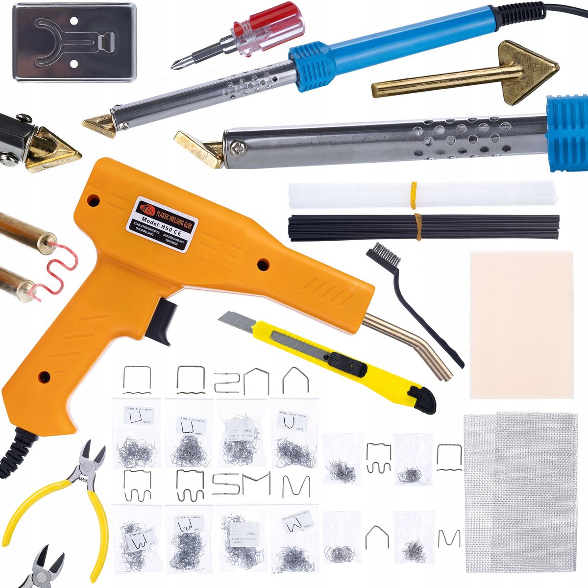 Rosfix Soldeerbout Set BL80W 80W - Accessoireset voor Plastics - Nietpistool 50W met 200 Nietjes