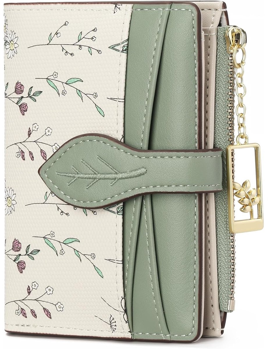 Klein Portemonnee Groen – Mini Sleutelhanger Portemonnee – Compact Kaarthouder & Muntenzakje – Handig Cadeau voor Dames & Heren – 12,5x9x1,5 cm