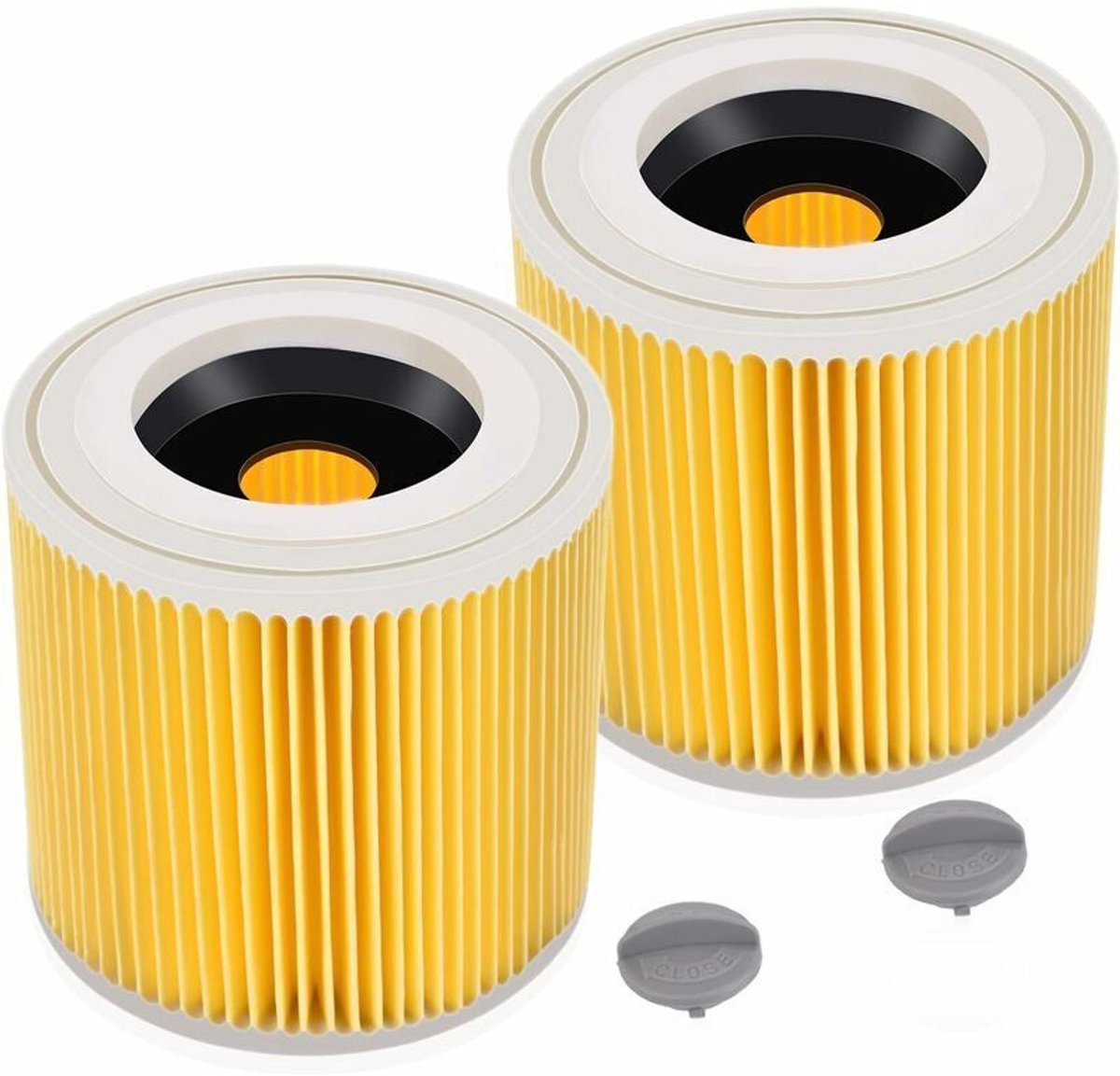 Set van twee filterpatronen geschikt voor Kärcher WD3 Premium, WD2, WD3, WD3P, MV2 en MV3 stofzuigers - WD3 filter - geschikt voor Kärcher stofzuigers 6.414-552.0/64145520.