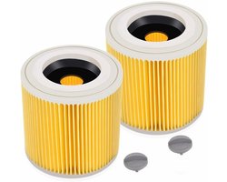 Set van twee filterpatronen geschikt voor Kärcher WD3 Premium, WD2, WD3, WD3P, MV2 en MV3 stofzuigers - WD3 filter - geschikt voor Kärcher stofzuigers 6.414-552.0/64145520.
