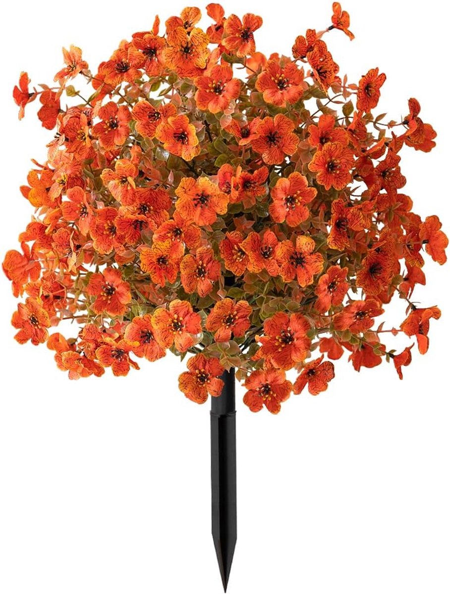 Casalora® Kunstbloemen met Grondpinnen – Oranje Kunstbloemen Buiten – 60 cm – Tuindecoratie – Onderhoudsvrije Bloemversiering voor Tuin, Balkon en Terras