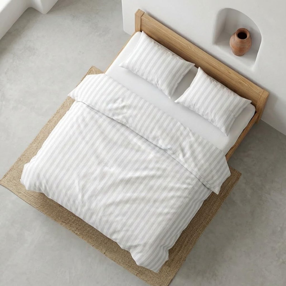 Beddengoedset - Grijs - 240 x 220 cm - 100% Katoen - Voor Bedden van 150/160 cm