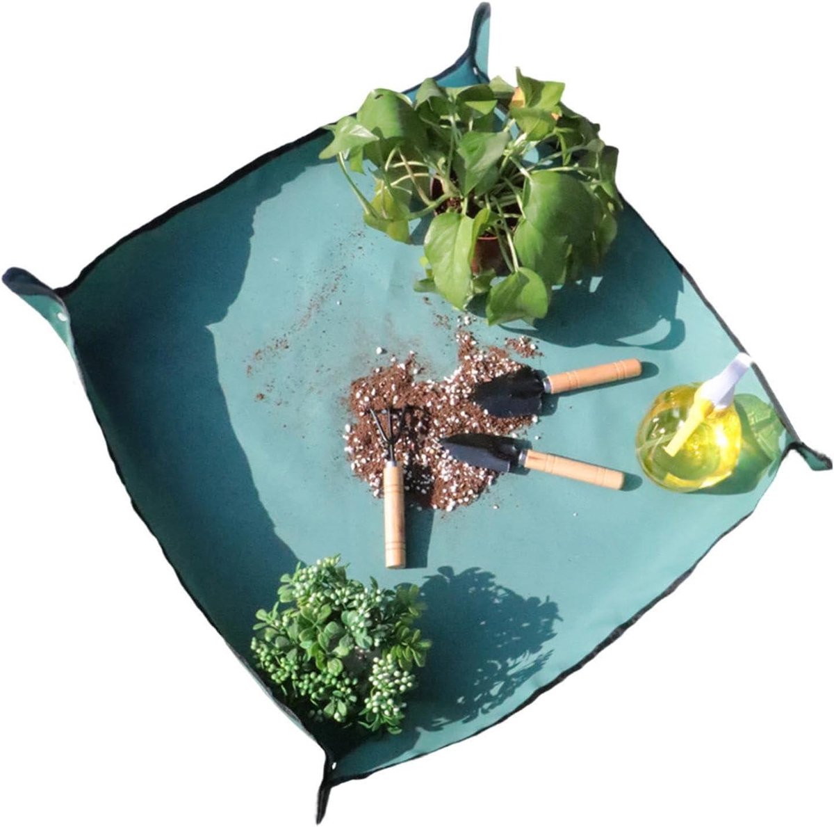 Plantenmat - Verpotmat Tuinmat - Planten Verpotten - Waterdicht Oxford Doek - 75 x 110 cm - Groen