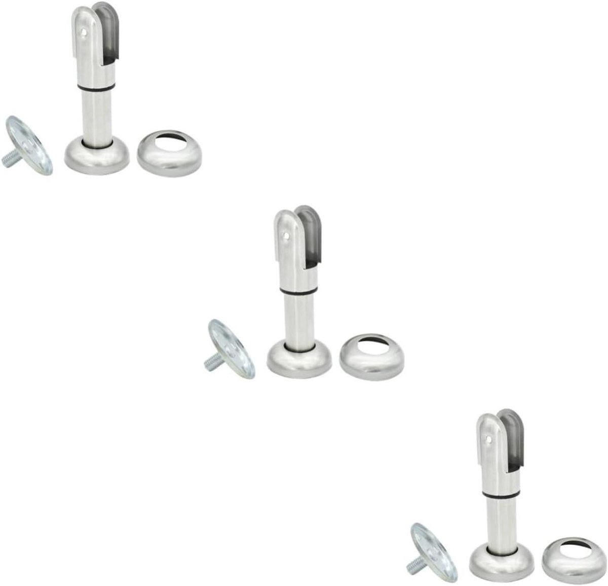 Scheidingsbeugel Set - Toiletsteun Bevestiging - Badkamer Indeling - Roestvrij Staal - 5.75x5.75CM - Zilver