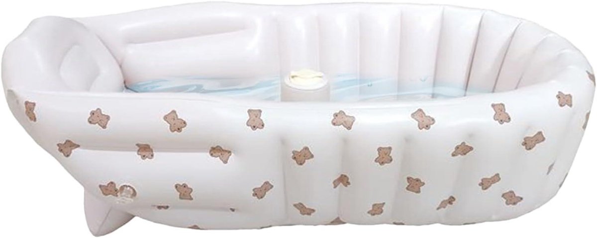 Draagbare Baby Badkuip - Opvouwbaar Babybadje - Veilig Baden - Antislip Bodem - 90x55cm - Beige
