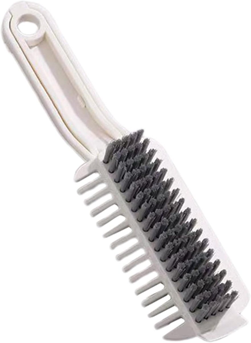 Voegenreiniger Borstel - Kleine Schrobber - Nauwkeurig Schoonmaken - Antislip Handgreep - 20.8 cm Lengte - Wit